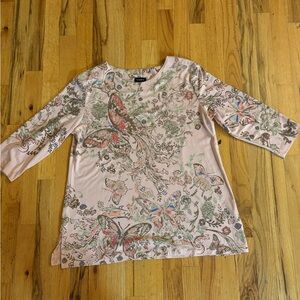 Link Pink Butterfly and Floral Women's Tunic